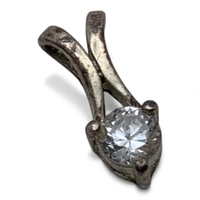 Sterling Silver & Clear Stone Pendant