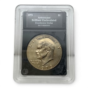 1973 Slabbed B U Eisenhower Silver Dollar