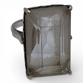 Sterling Silver & Clear Stone Ring