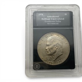 1976 Slabbed B U Eisenhower Silver Dollar