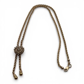 14k Yellow Gold & Diamond Pendant Necklace