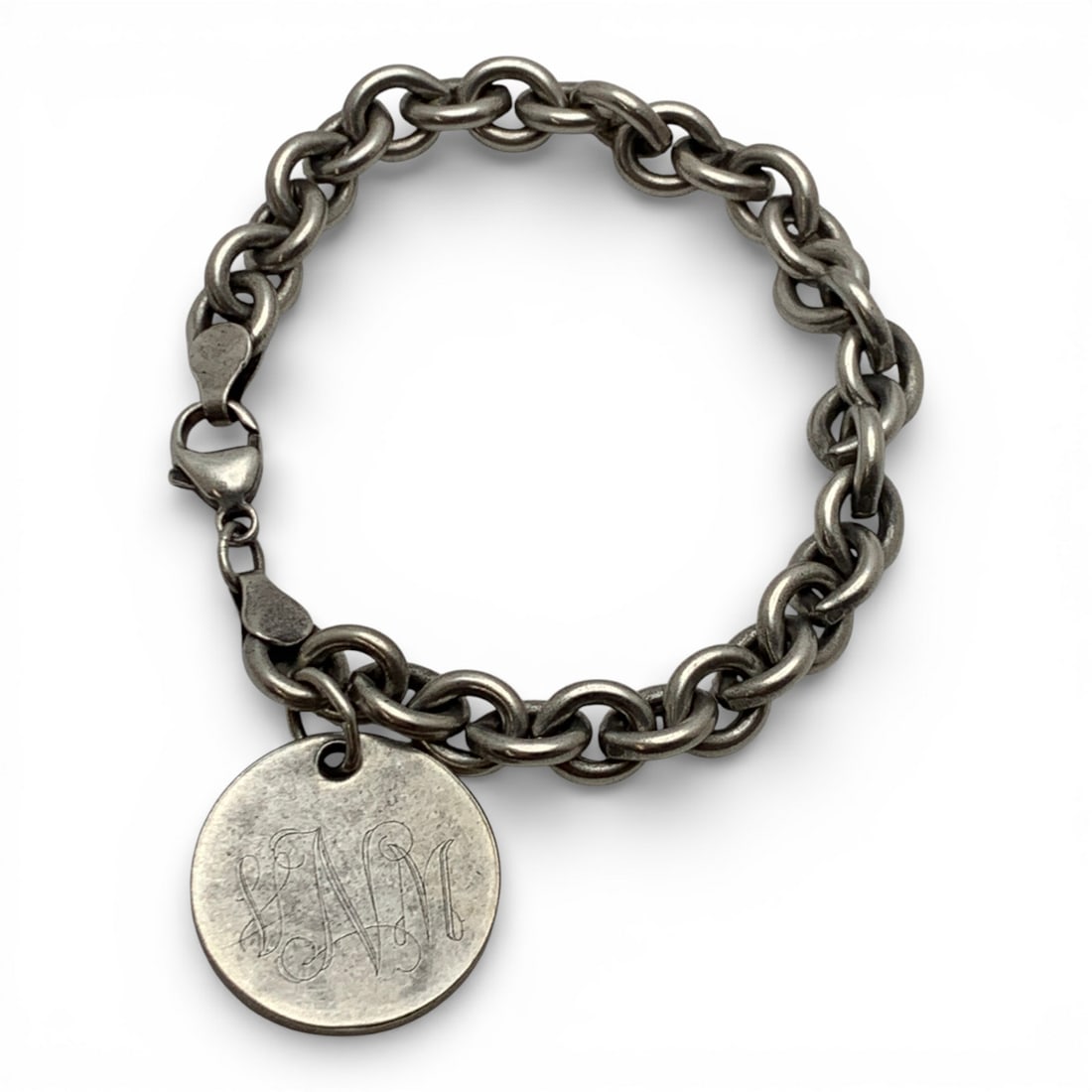 Sterling Silver Bracelet With Charm: Marked 925 - 7 1/4" Long - 30.0 Grams