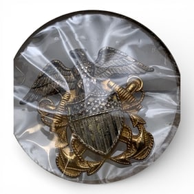 Sterling Silver Naval Officer With Marines Pin