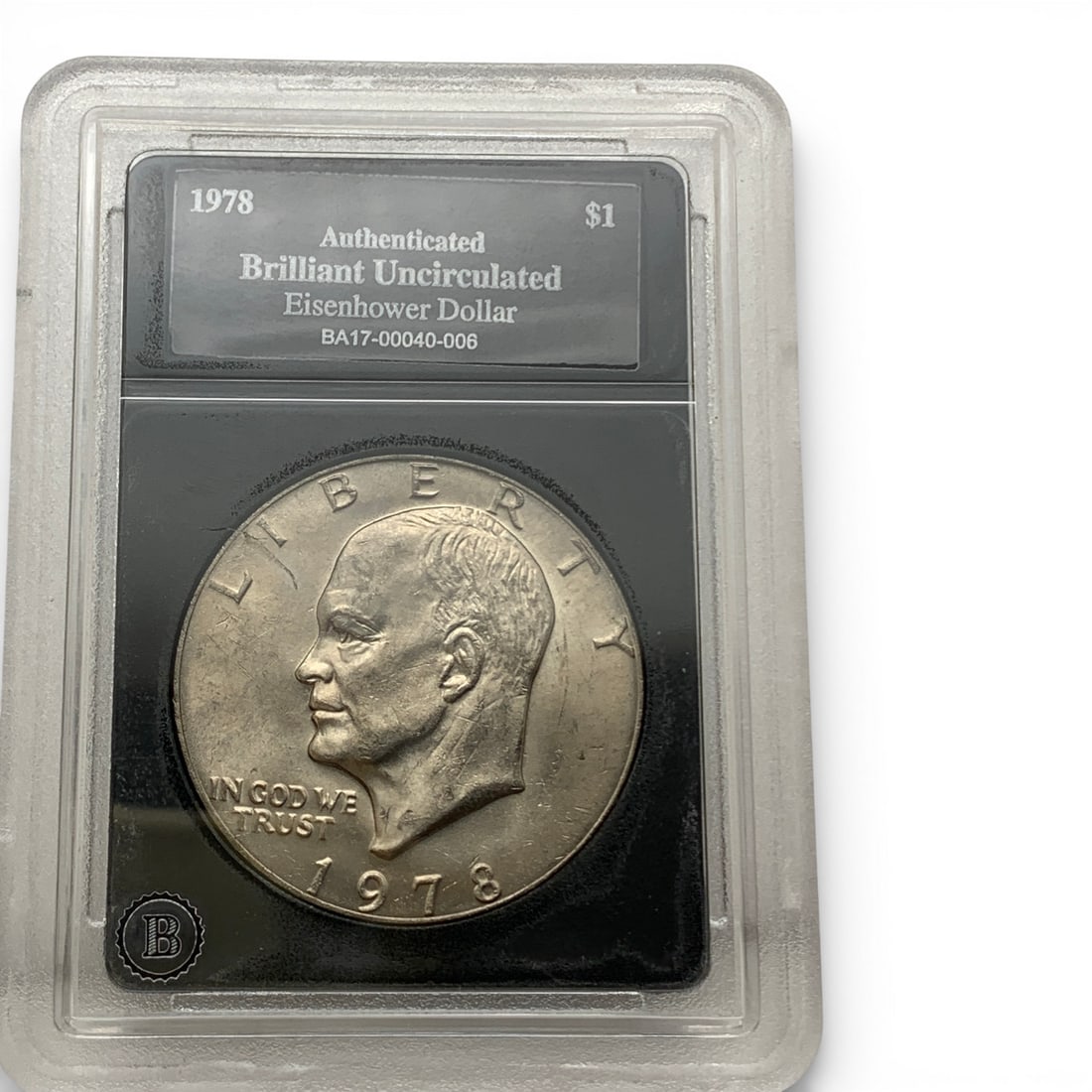 1978 Slabbed B U Eisenhower Silver Dollar (1 of 2)