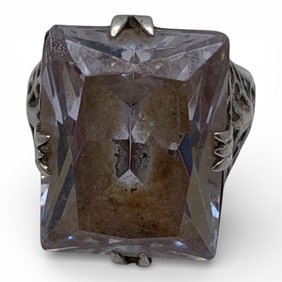 Sterling Silver & Clear Stone Ring