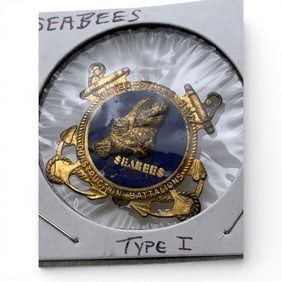 Sterling Silver Seabees Pin