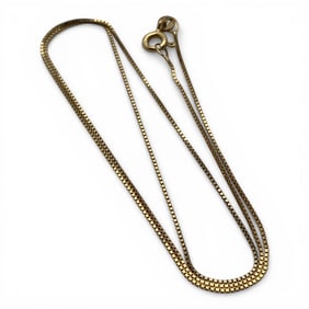 14k Yellow Gold Box Chain Necklace