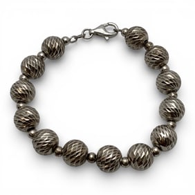 Sterling Silver Beaded Bracelet