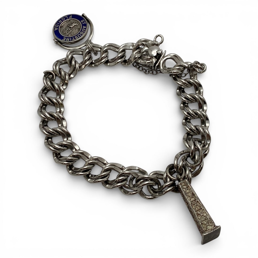 Sterling Silver Charm Bracelet: Marked Sterling - 7 1/2" Long - 27.9 Grams