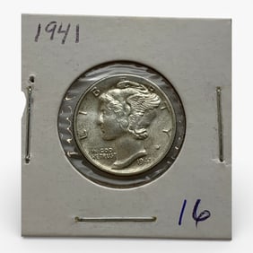 B U 1941 Mercury Silver Dime