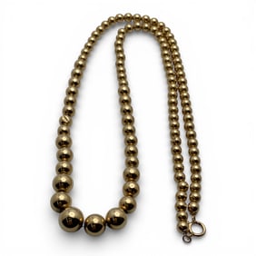 14k Yellow Gold Beaded Necklace