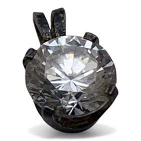 Sterling Silver & Clear Stone Pendant