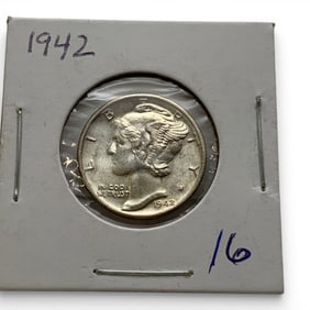 B U 1942 Mercury Silver Dime