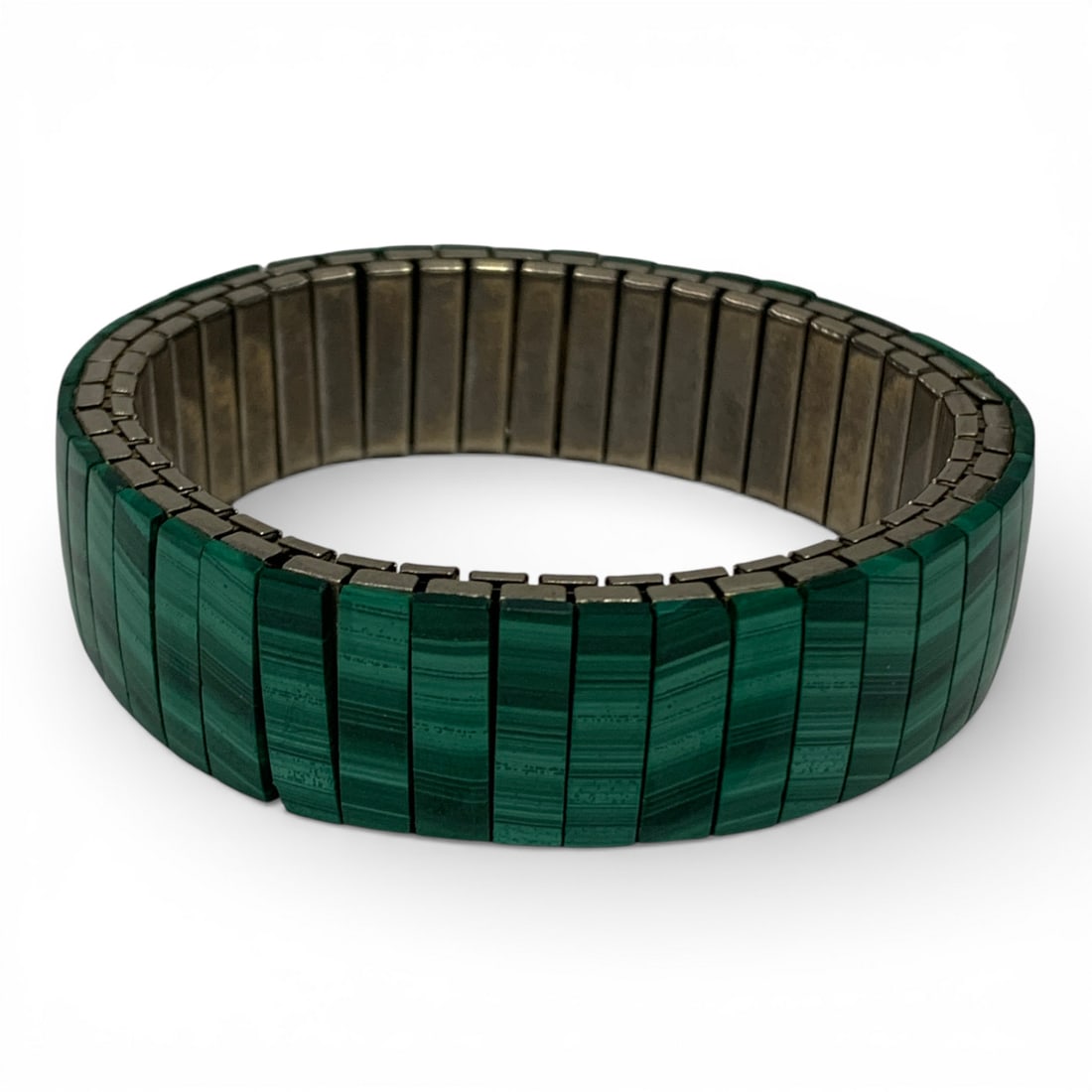 Malachite Stretch Bracelet: 2.25" Diameter.