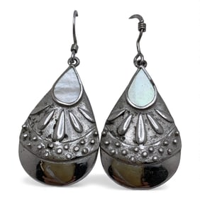 Pair Of Sterling Silver & Mother Of Pearl Earrings