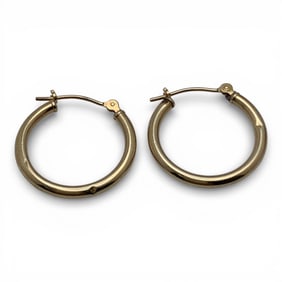 Pair Of 14k Yellow Gold Hoop Earrings