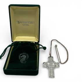 Waterford Crystal Cross Pendant On Sterling Chain