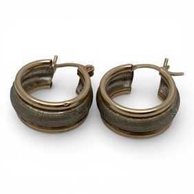 Pair Of 14k Yellow Gold Hoop Earrings