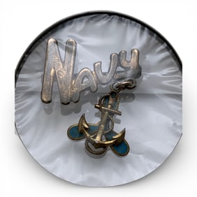 10k Gold Filled Navy Pin