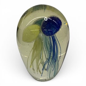 Jellyfish Art Glass Paperweight Sculpture