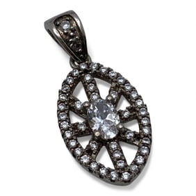 Sterling Silver & Clear Stone Pendant