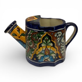Mexican Talavera Ceramic Decorated Watering Can