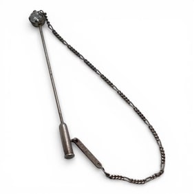 Sterling Silver Pin With Clear Stone