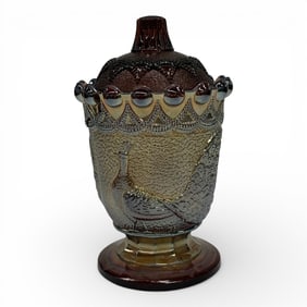 Westmoreland Carnival Glass Covered Sugar Bowl