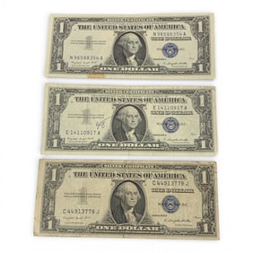 3 1957a $1 Silver Certificates