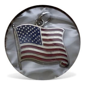 Sterling Silver Enameled American Flag Pendant