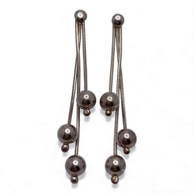 Pair Of Sterling Silver Dangle Earrings