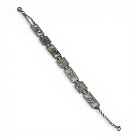 Sterling Silver Wolf Bracelet