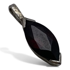 Sterling Silver & Red Stone Pendant