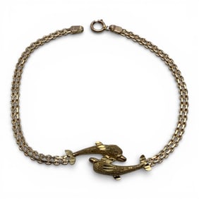 14k Yellow Gold Dolphin Bracelet
