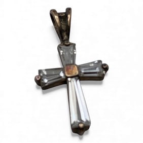Sterling Silver & Cubic Zirconia Cross Pendant