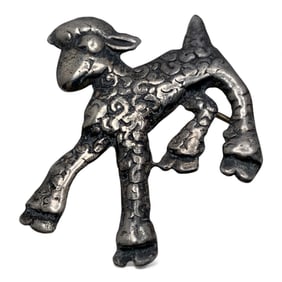 Silver Lamb Pin