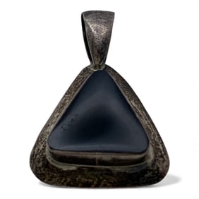 Sterling Silver & Black Stone Pendant