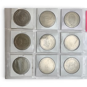 Sheet Of 9 Different $1 Casino Tokens