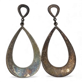 Pair Of Sterling Silver Dangle Earrings