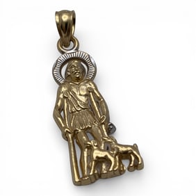 14k Yellow Gold Religious Pendant