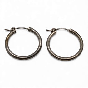 Pair Of Sterling Silver Hoop Earrings