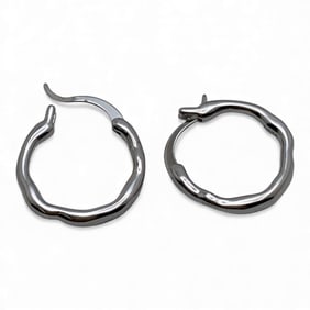 Pair Of Sterling Silver Hoop Earrings