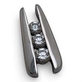 14k White Gold & Diamond Pendant