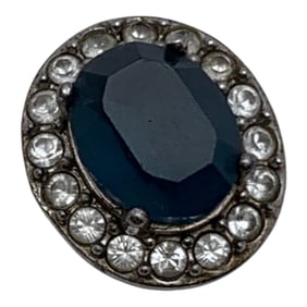 Sterling Silver Pendant W Blue & Clear Stones