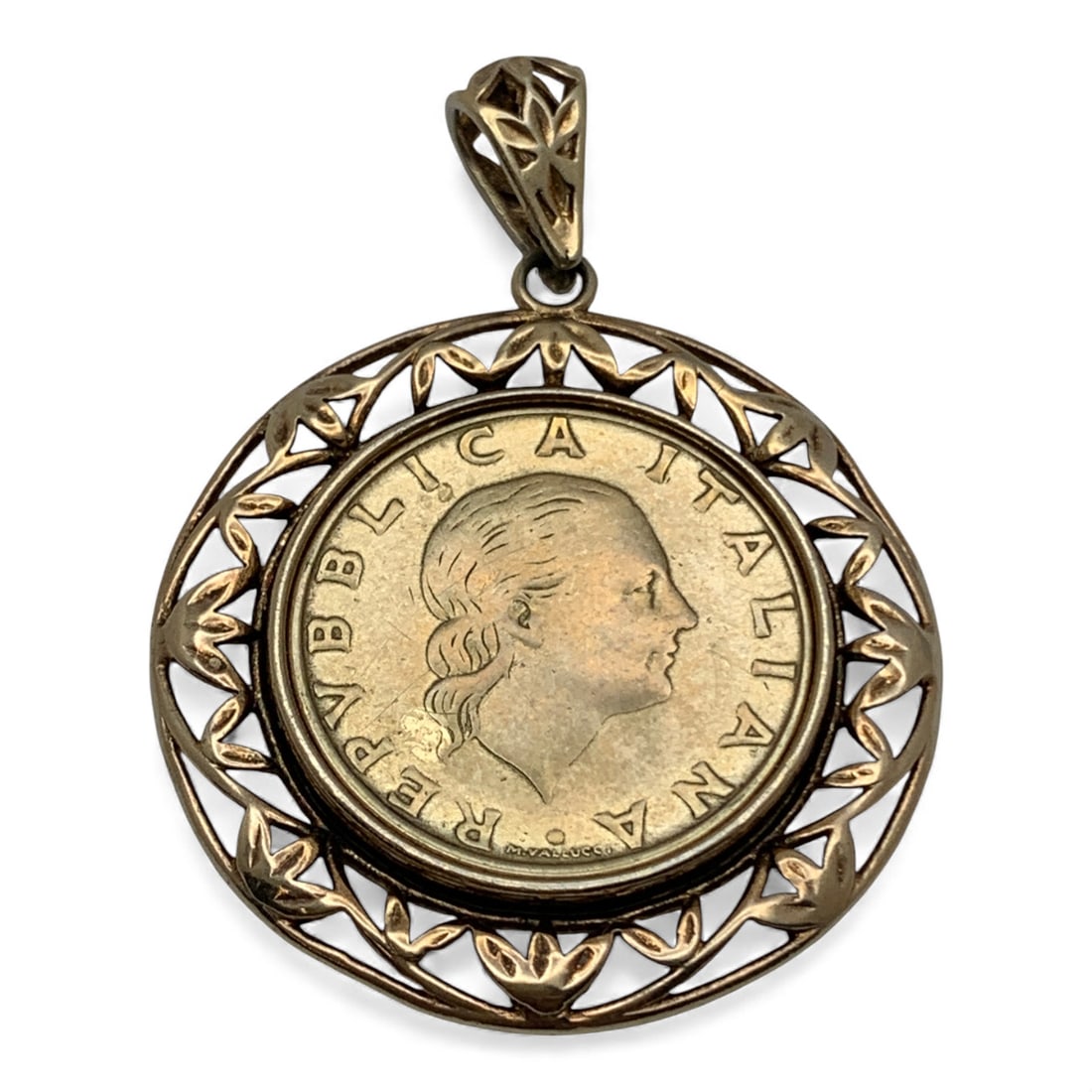 Sterling Silver & Foreign Coin Pendant (1 of 2)