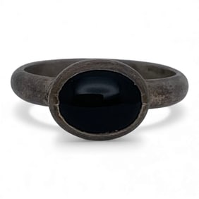 Silver & Black Stone Ring