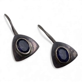 Sterling Silver & Purple Stone Earrings