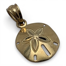 14k Yellow Gold Sand Dollar Pendant