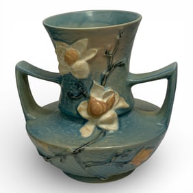 Roseville Pottery Blue Magnolia Vase
