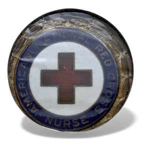 Sterling Silver Enameled Red Cross Pin